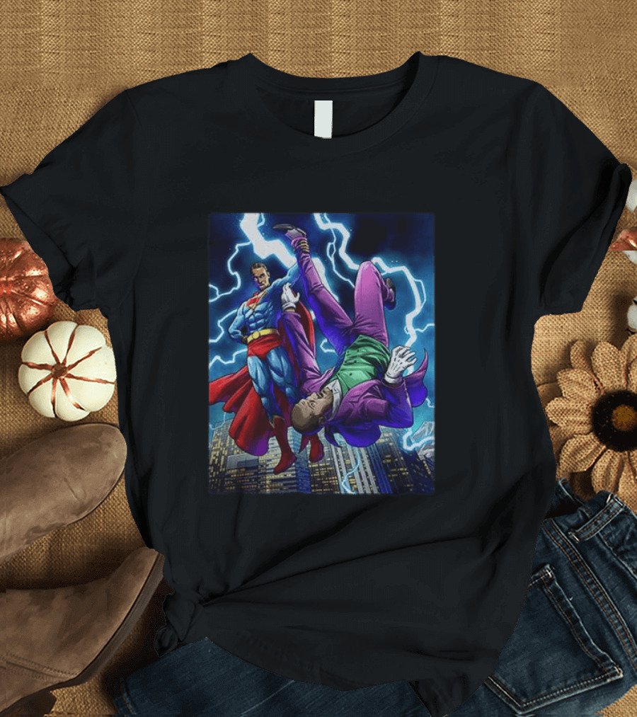 Shai Gilgeous Alexander Thunder Vs Joker And Denver Superhero Clash T-Shirt