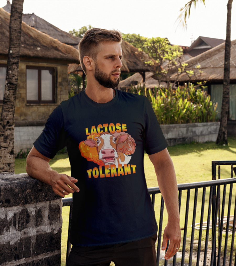 Lactose Tolerant Cow Explosion Dairy Humor T-Shirt