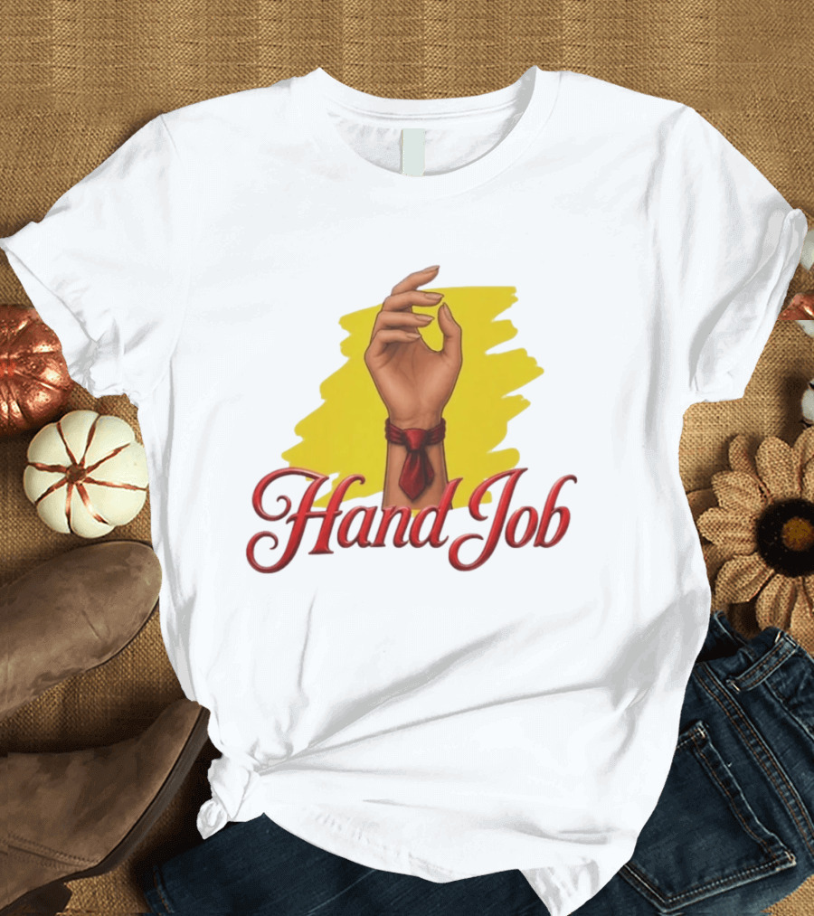 Hand Job Humor Double Entendre Red Tie Playful T-Shirt
