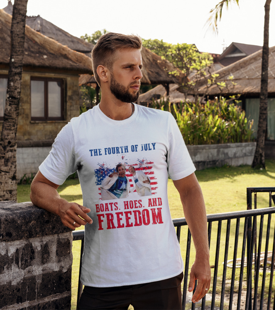 The Fourth Of July Boats Hoes And Freedom Step Brothers Boating Party T-Shirt