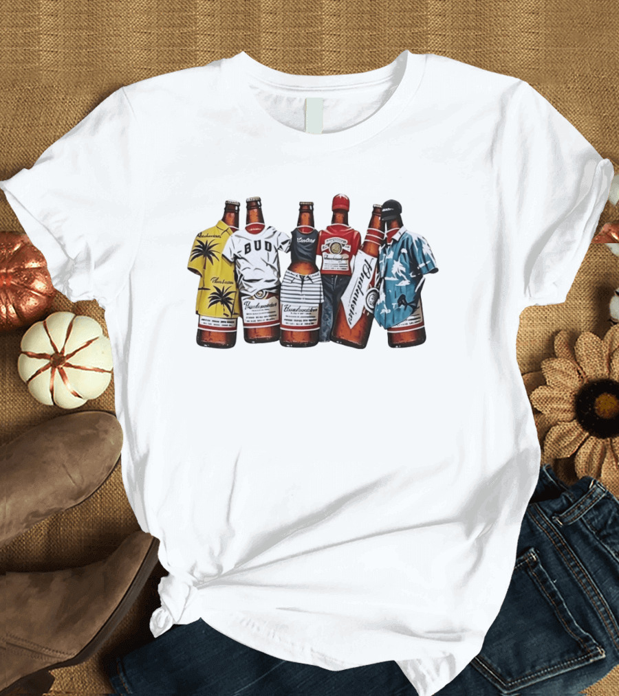 Budweiser Beer Bottle Tropical Clothing Collection T-Shirt