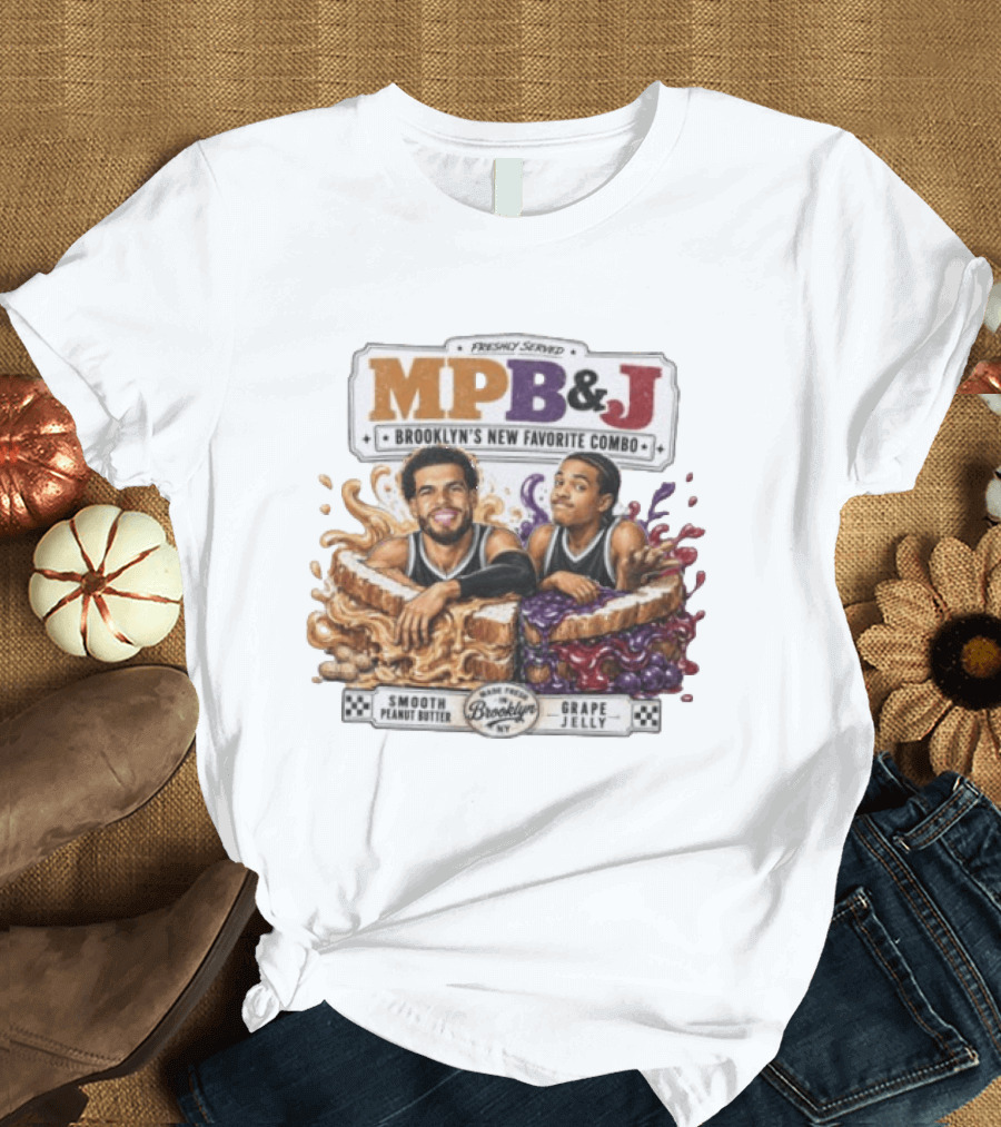 Freshly Served MPB & J Brooklyn's New Favorite Combo Smooth Peanut Butter Grape Jelly T-Shirt