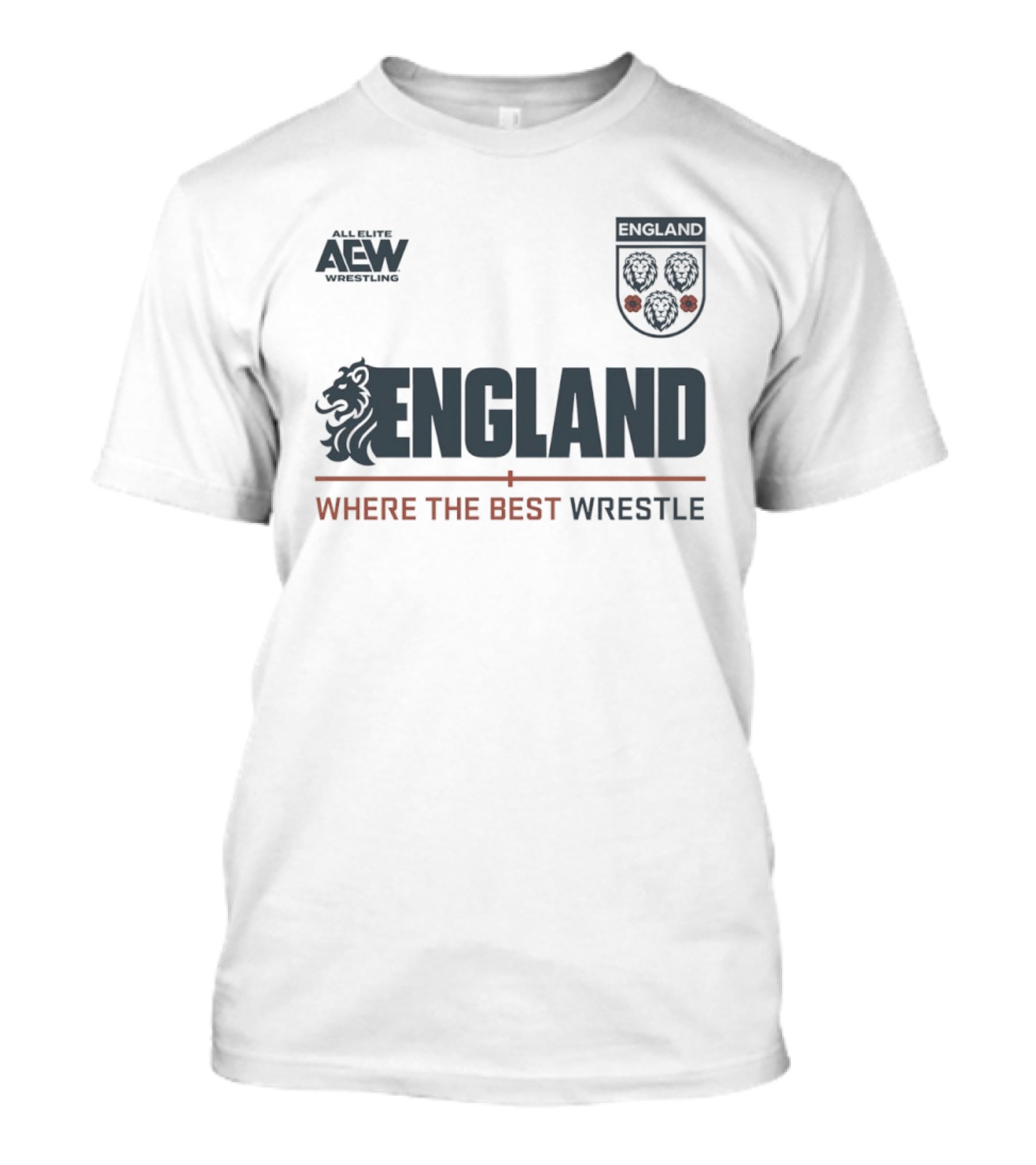 All Elite AEW Wrestling England Where The Best Wrestle Lion Crest T-Shirt