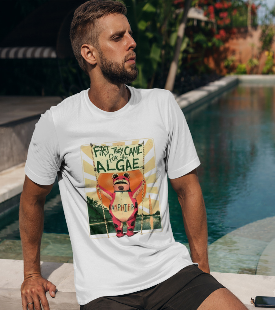 First They Came For The Algae Amphifa Frog Sunburst Protest T-Shirt