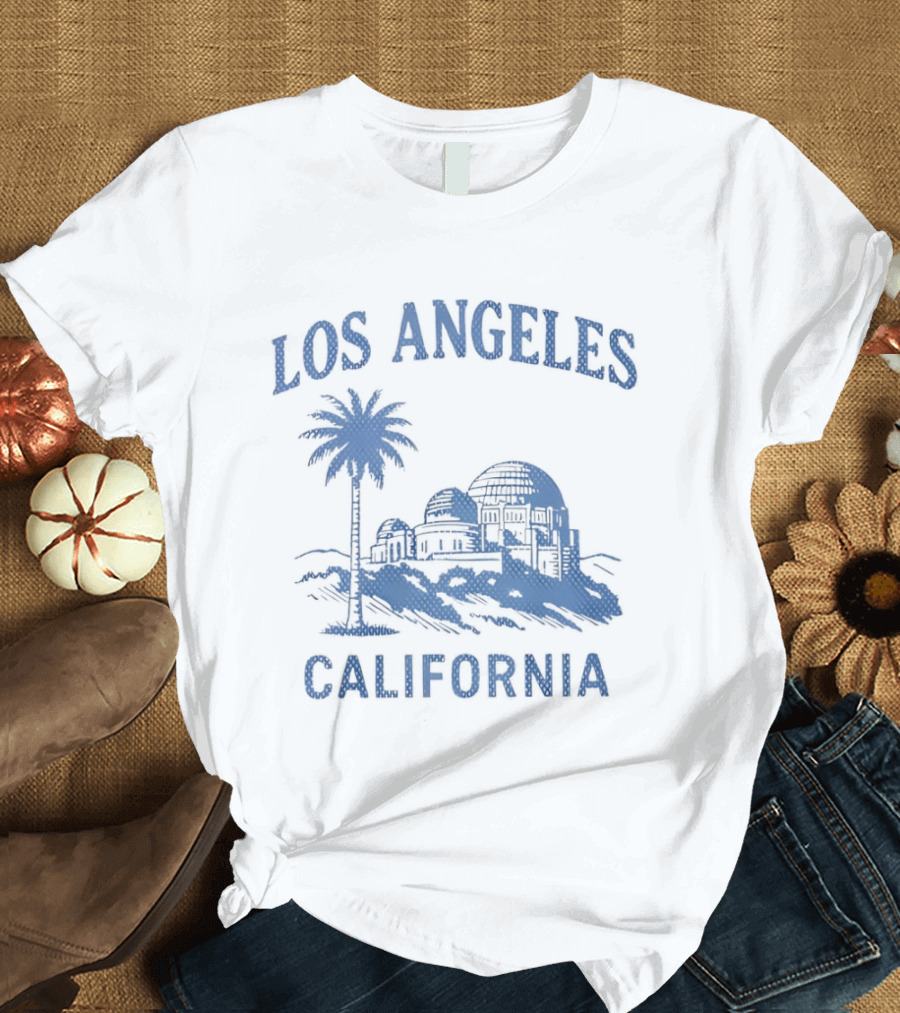 Los Angeles California Palm Tree Observatory Travel City Skyline T-Shirt