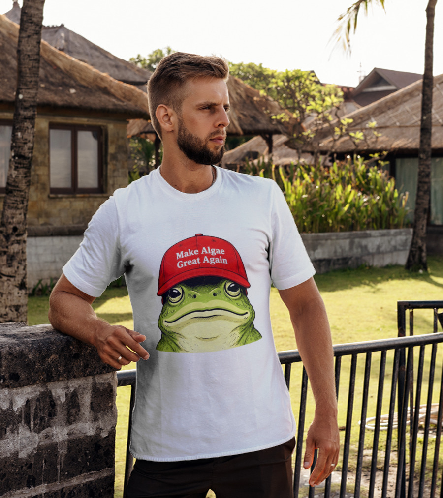 Frog Team Algae Make Algae Great Again Hat Patriotic American Flag 2026 T-Shirt