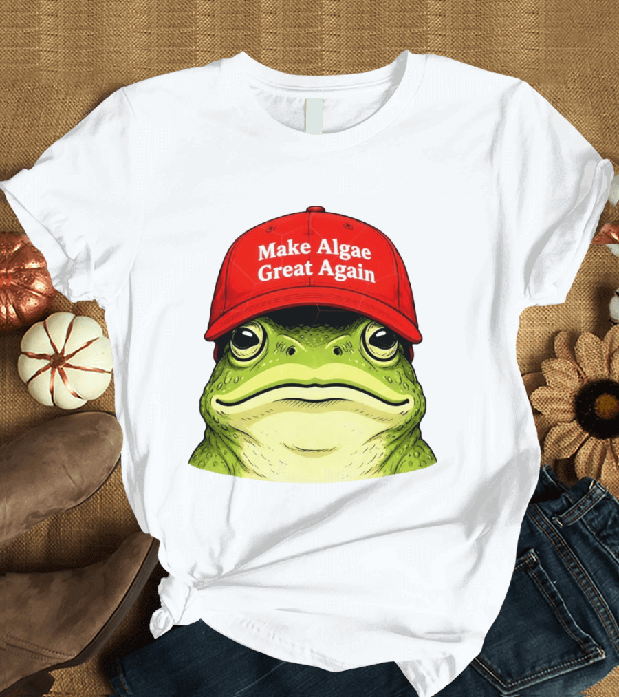 Frog Team Algae Make Algae Great Again Hat Patriotic American Flag 2026 T-Shirt