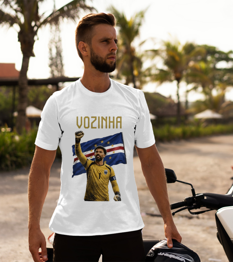Vozinha Cape Verde National Football Team No 1 Celebration With Flag T-Shirt