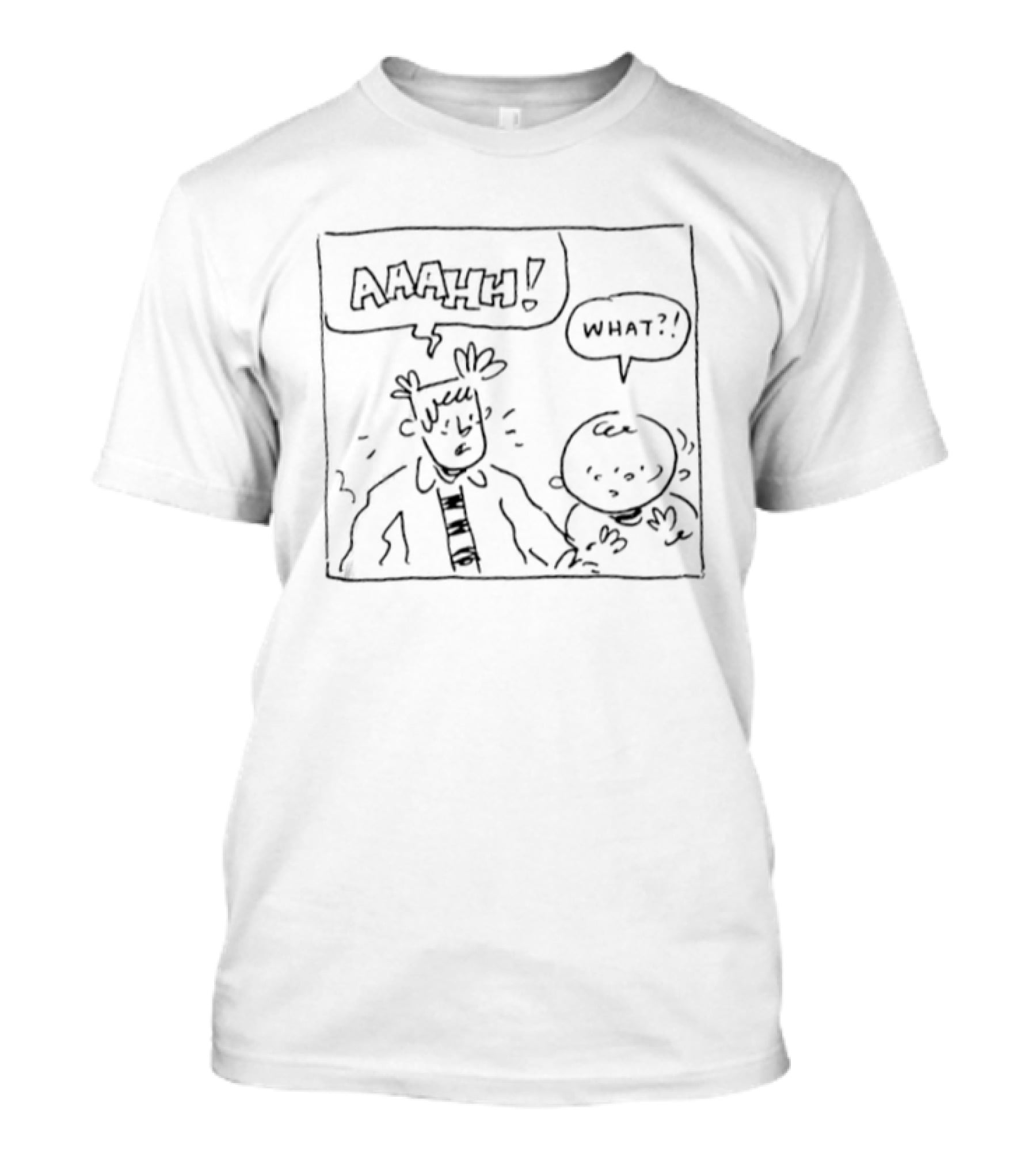 Aaahh What Comic Strip Cartoon Sketch Panel Conversation T-Shirt