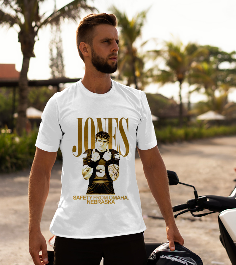 Mason Jones Nebraska Cornhuskers Safety From Omaha Football Player T-Shirt