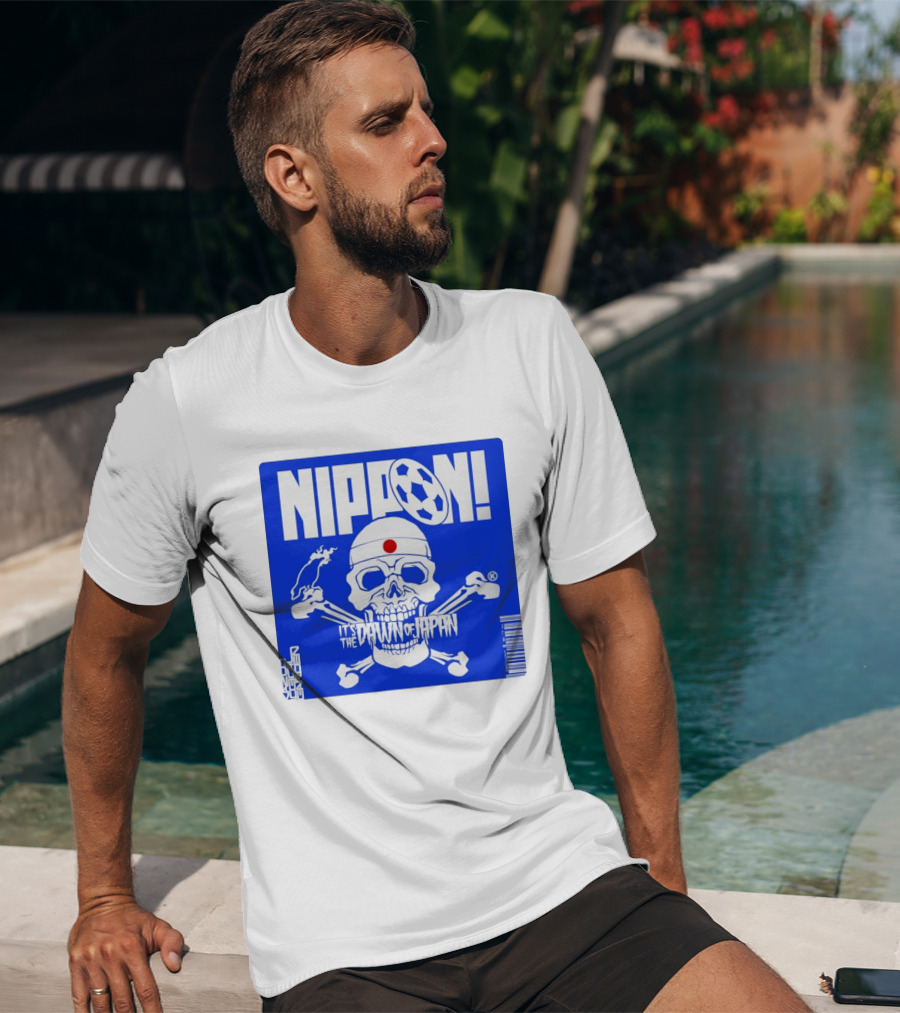 Nippon It's The Dawn Of Japan Skull Crossbones Soccer Ball T-Shirt