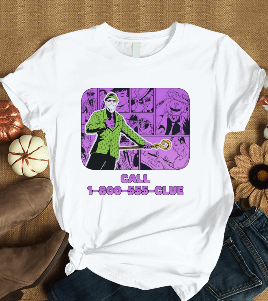 The Riddler Call 1 800 555 CLUE DC Comics Batman T-Shirt