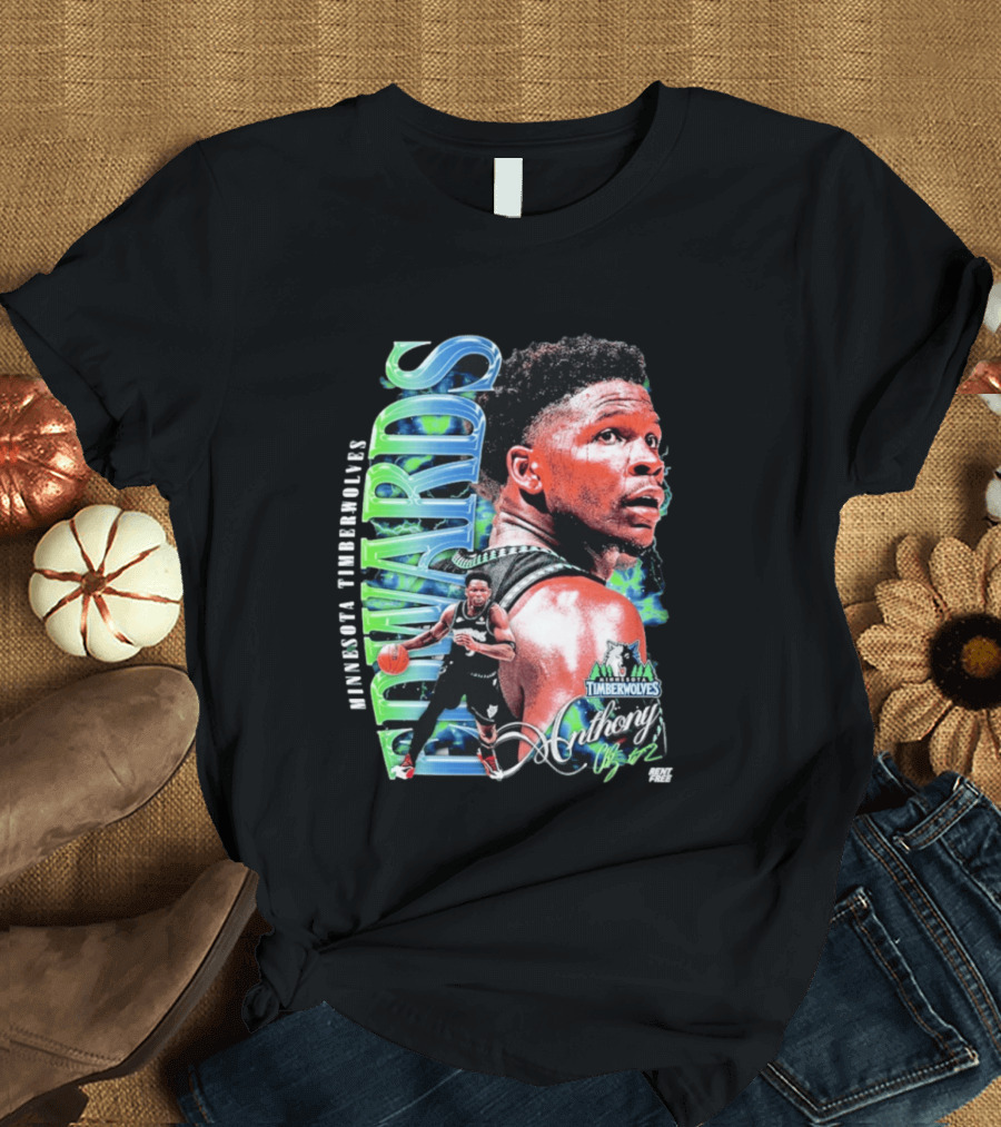 Anthony Edwards Minnesota Timberwolves Basketball Star Collage T-Shirt