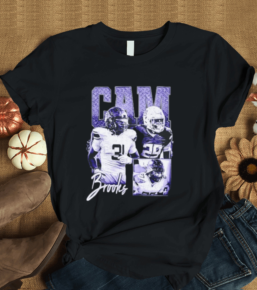 Cam Brooks Texas Longhorns Football NCAA Player Collage 31 29 T-Shirt