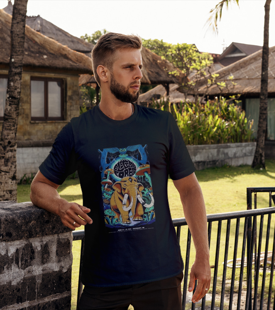 Electric Forest June 25 28 2026 Rothbury MI Mammoth And Psychedelic Mushrooms T-Shirt