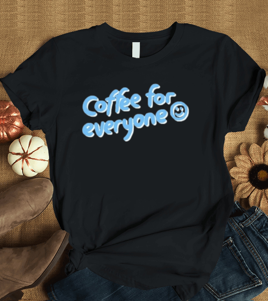Coffee For Everyone Five Senses Fun Smiley Face T-Shirt