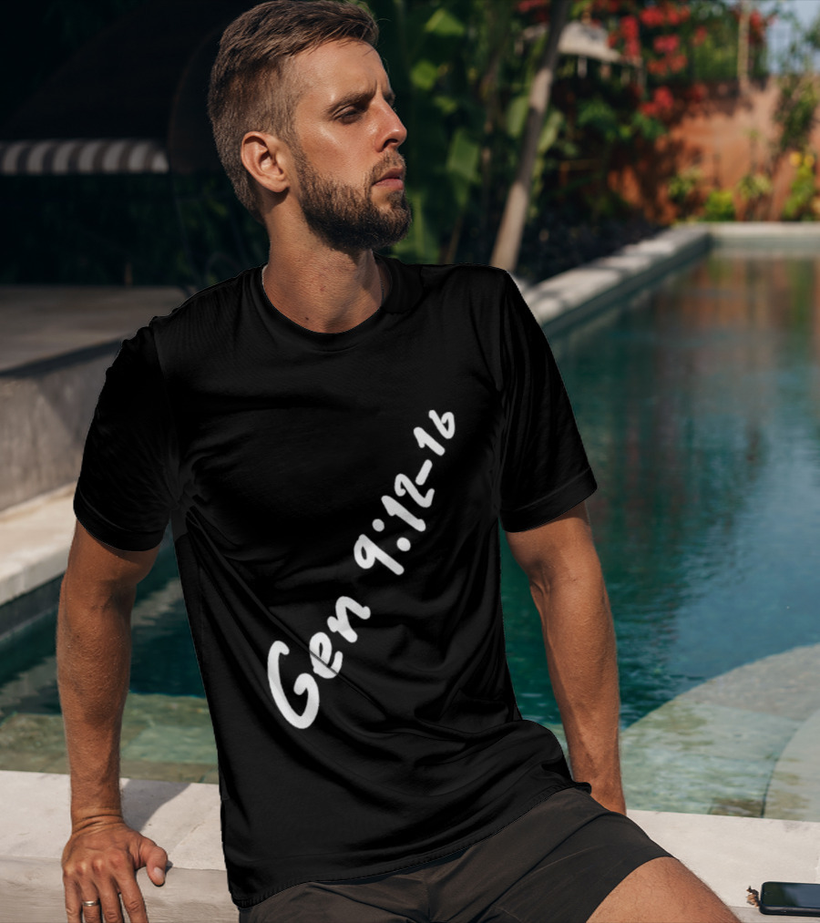 Gen 9:12 16 Text Diagonal Scripture Reference T-Shirt