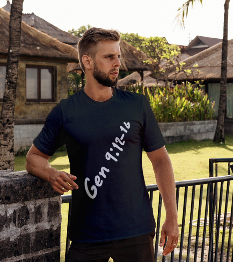 Gen 9:12 16 Text Diagonal Scripture Reference T-Shirt