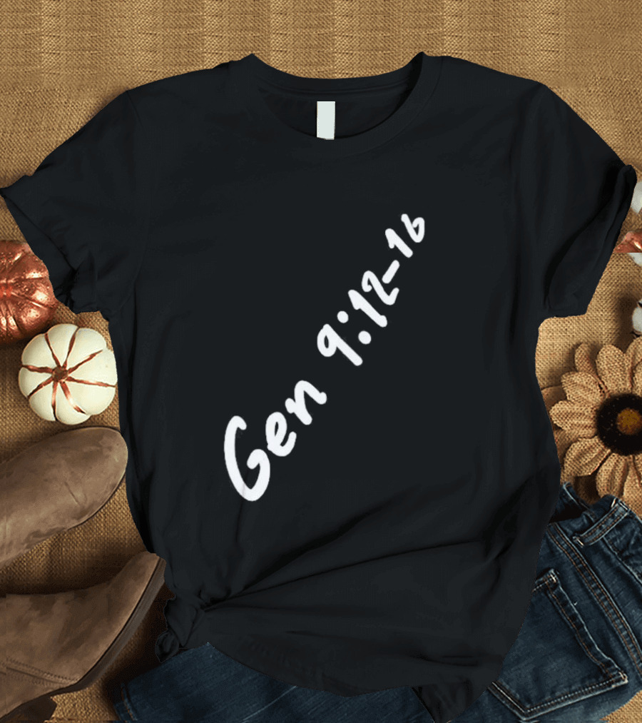 Gen 9:12 16 Text Diagonal Scripture Reference T-Shirt