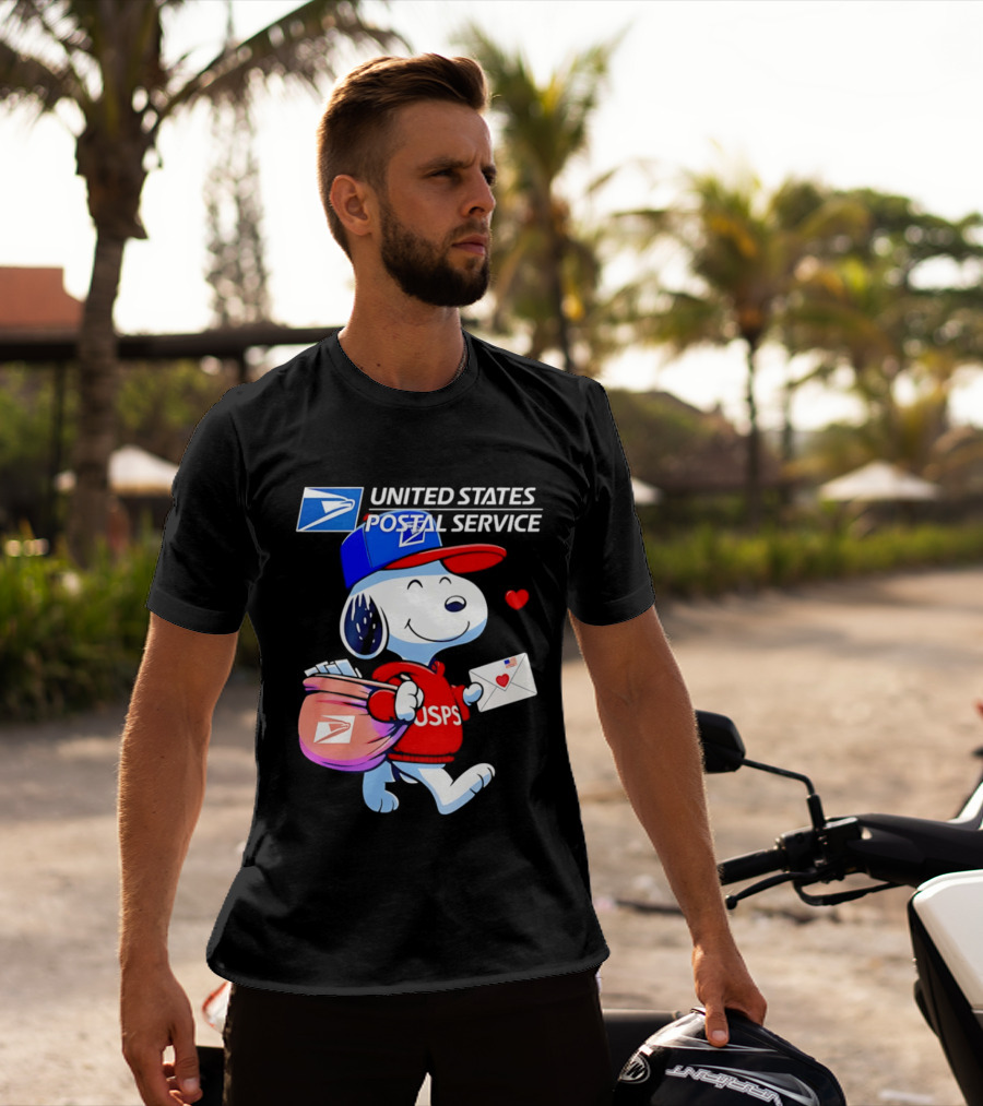 Snoopy USPS Mail Carrier United States Postal Service Official Collaboration T-Shirt