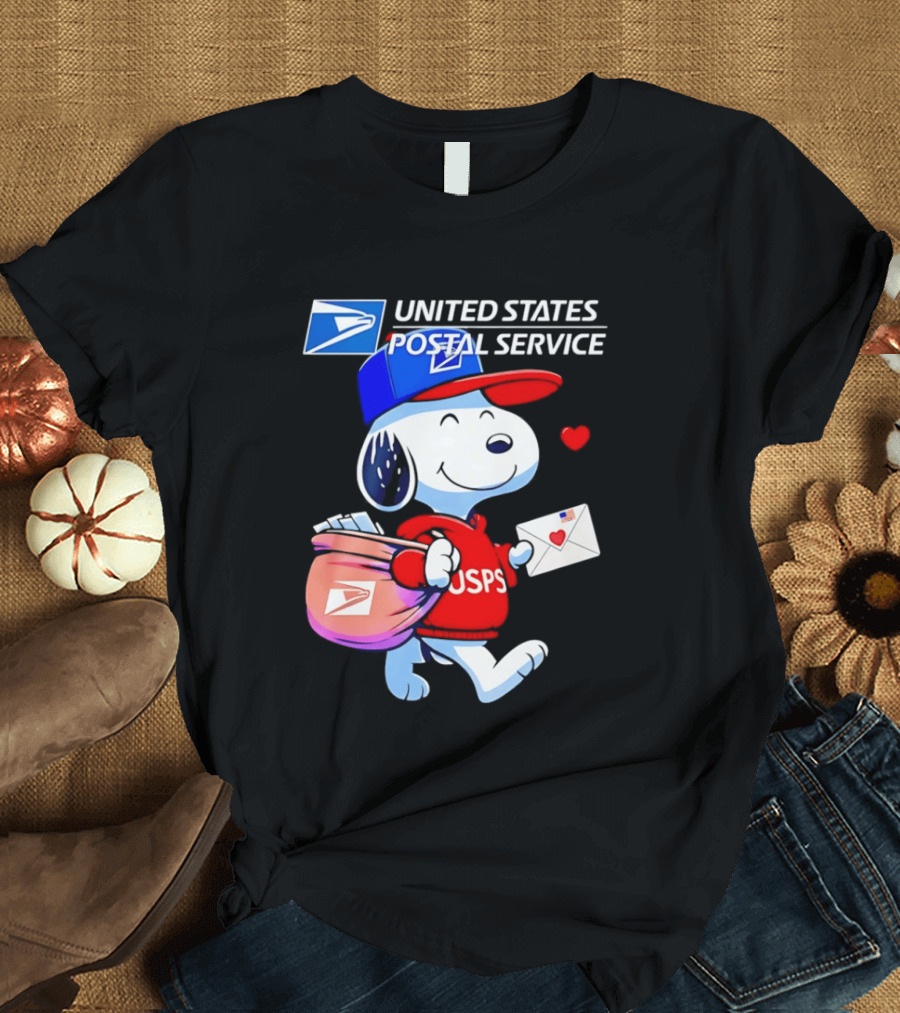 Snoopy USPS Mail Carrier United States Postal Service Official Collaboration T-Shirt