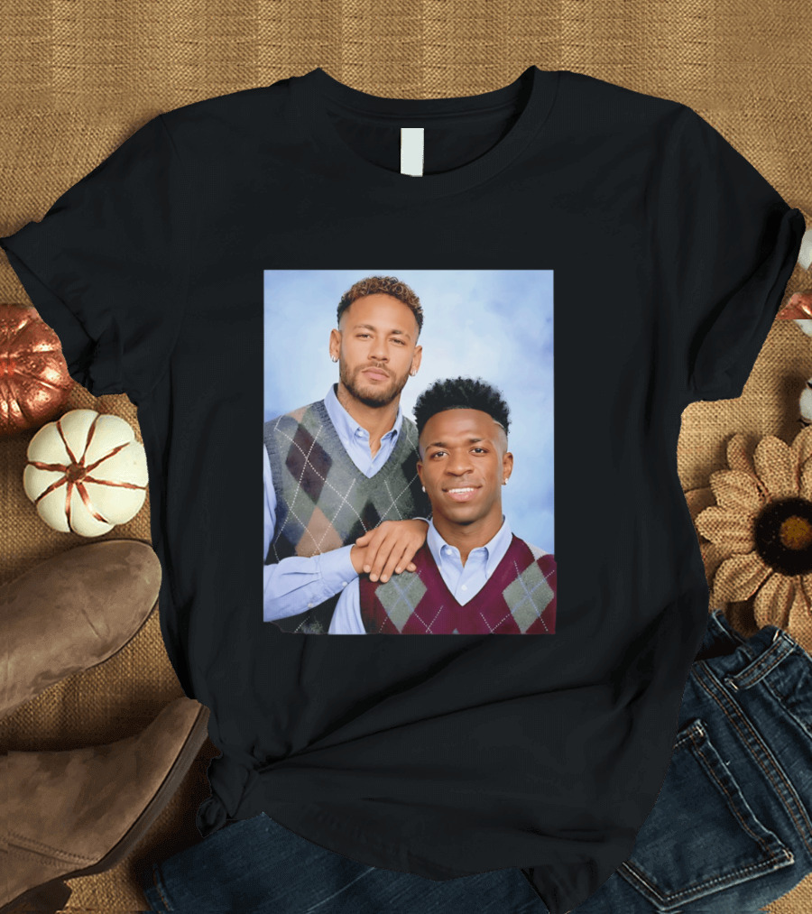 Neymar Jr Vinicius Jr Step Brothers Argyle Sweater Look T-Shirt