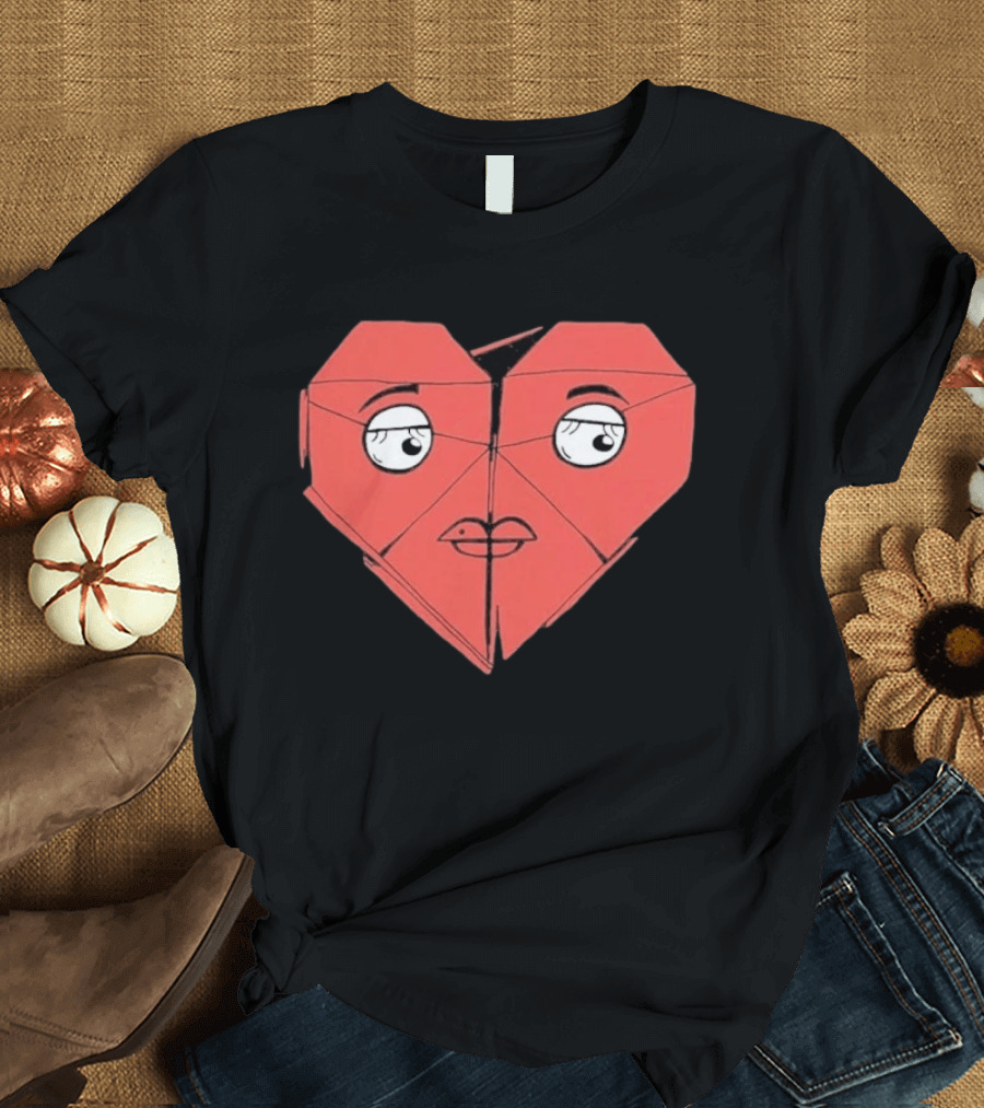 James Marriott Romanticise This Origami Heart Face T-Shirt