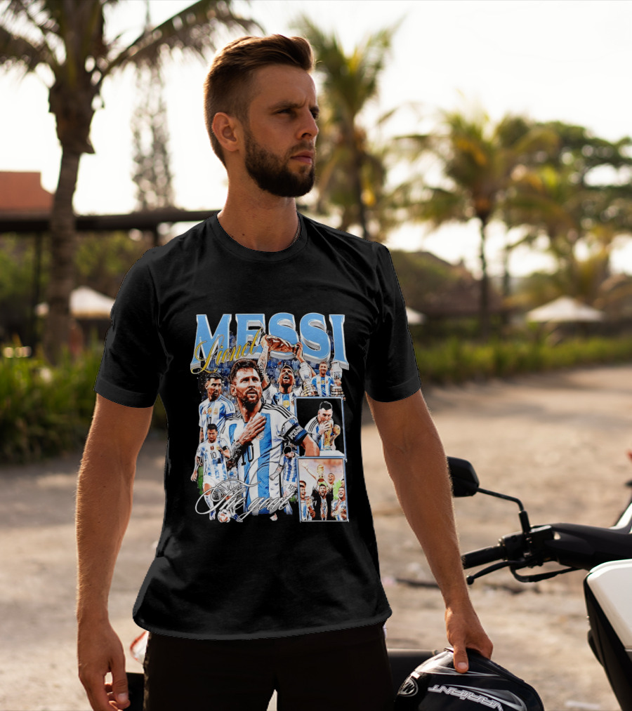 Lionel Messi The Goat Argentina National Football Team Celebration T-Shirt