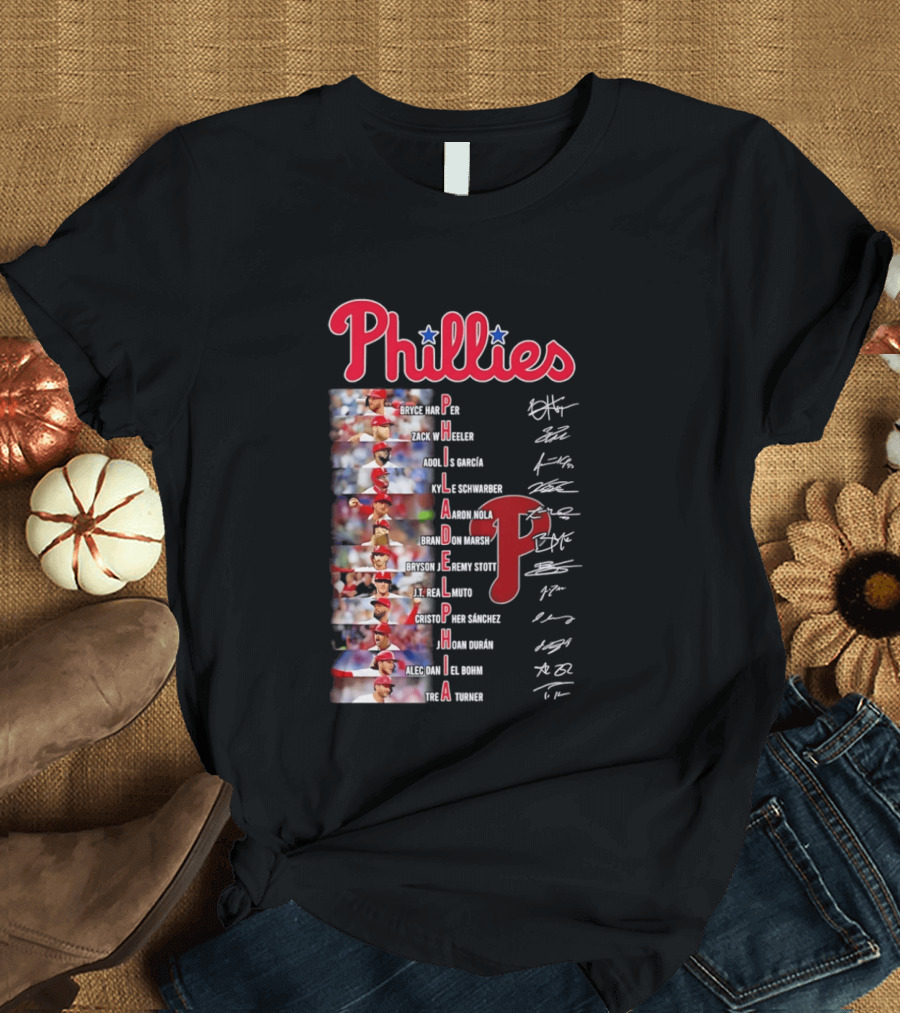 Phillies Baseball Stars Philadelphia Players Lineup T-Shirt