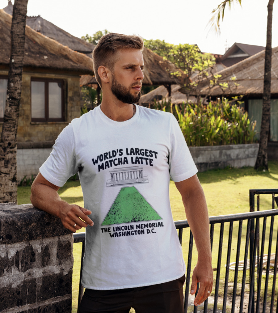 World's Largest Matcha Latte The Lincoln Memorial Washington D.C. T-Shirt