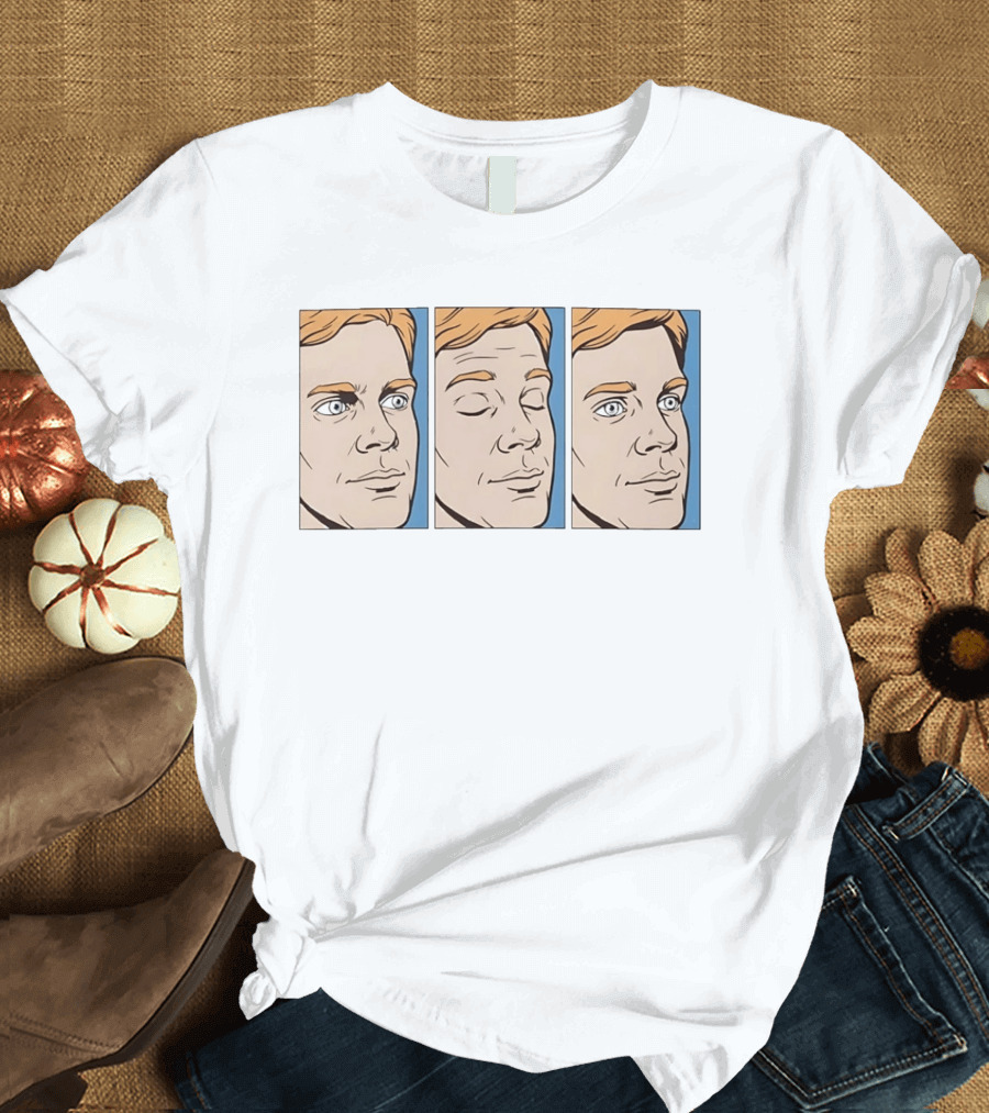 Blinking White Guy Meme Reaction Face Comic Triptych T-Shirt