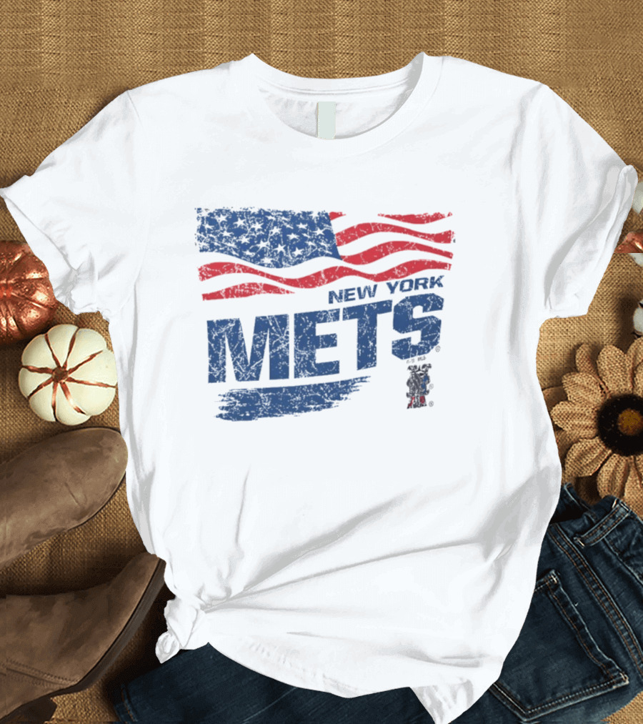 New York Mets 4th Of July American Flag Stars And Stripes 250th Anniversary T-Shirt