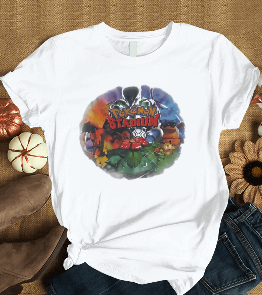 Pokémon Stadium Venusaur Charizard Squirtle Meowth Pikachu Retro Gaming Fan Favorite T-Shirt