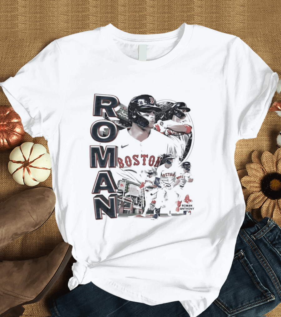 Roman Anthony Boston Red Sox 90s Bootleg Collage T-Shirt