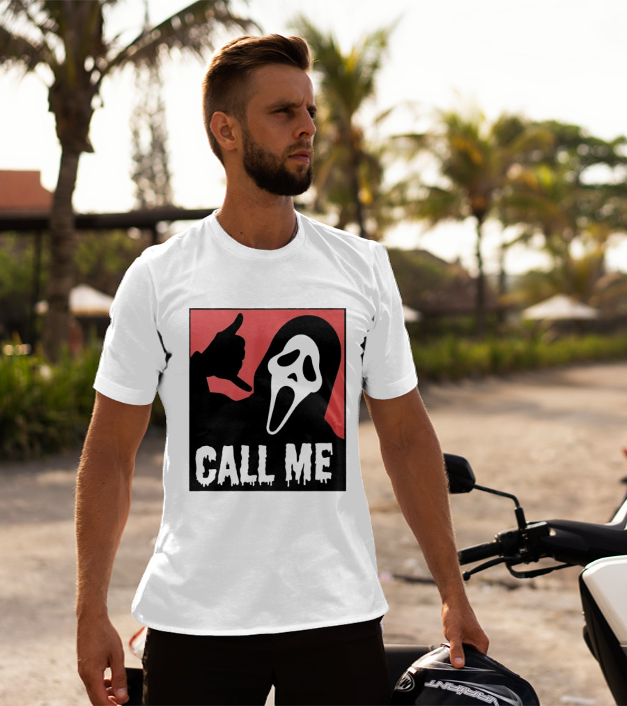 Ghostface Call Me Horror Halloween Scream T-Shirt