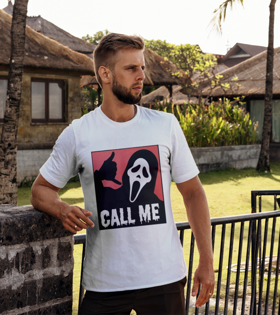 Ghostface Call Me Horror Halloween Scream T-Shirt