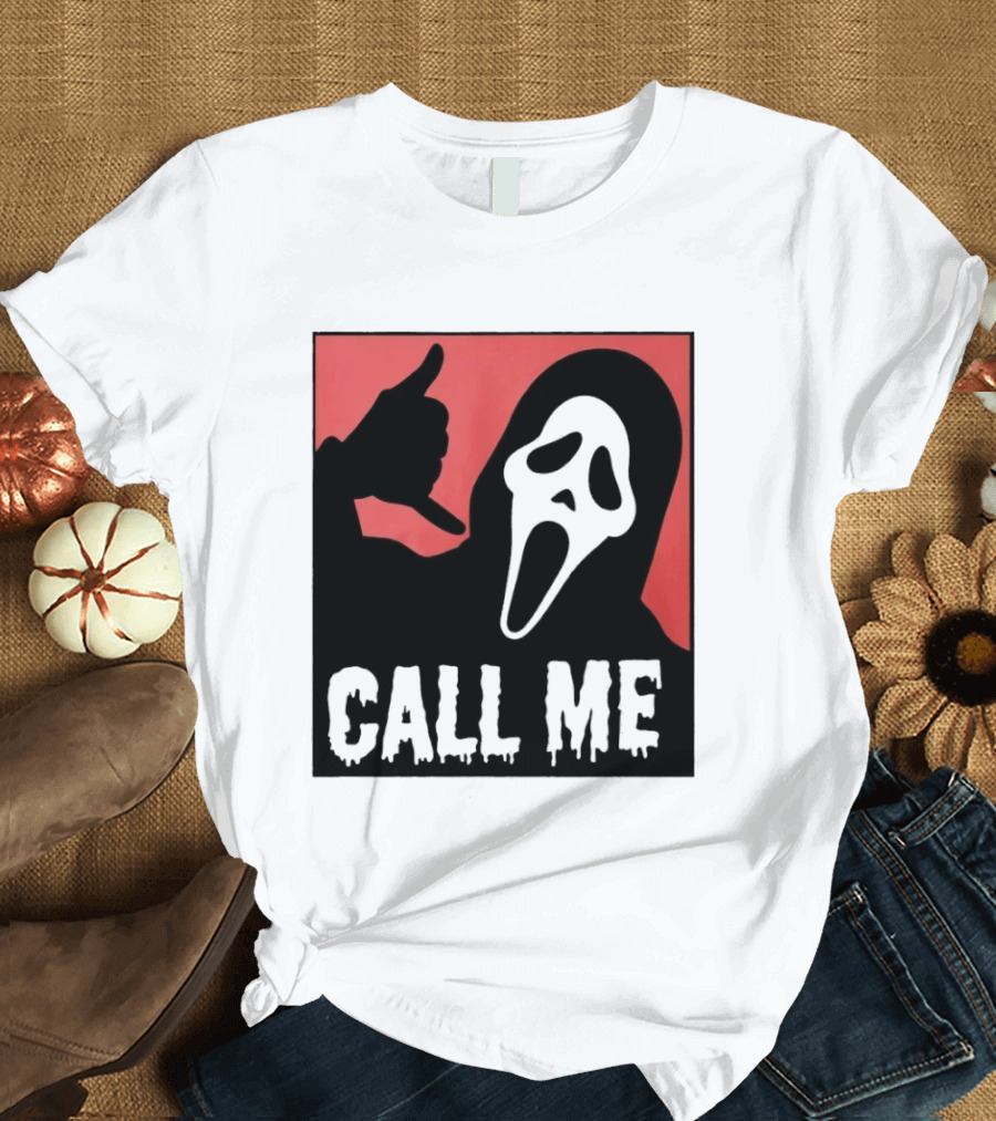 Ghostface Call Me Horror Halloween Scream T-Shirt