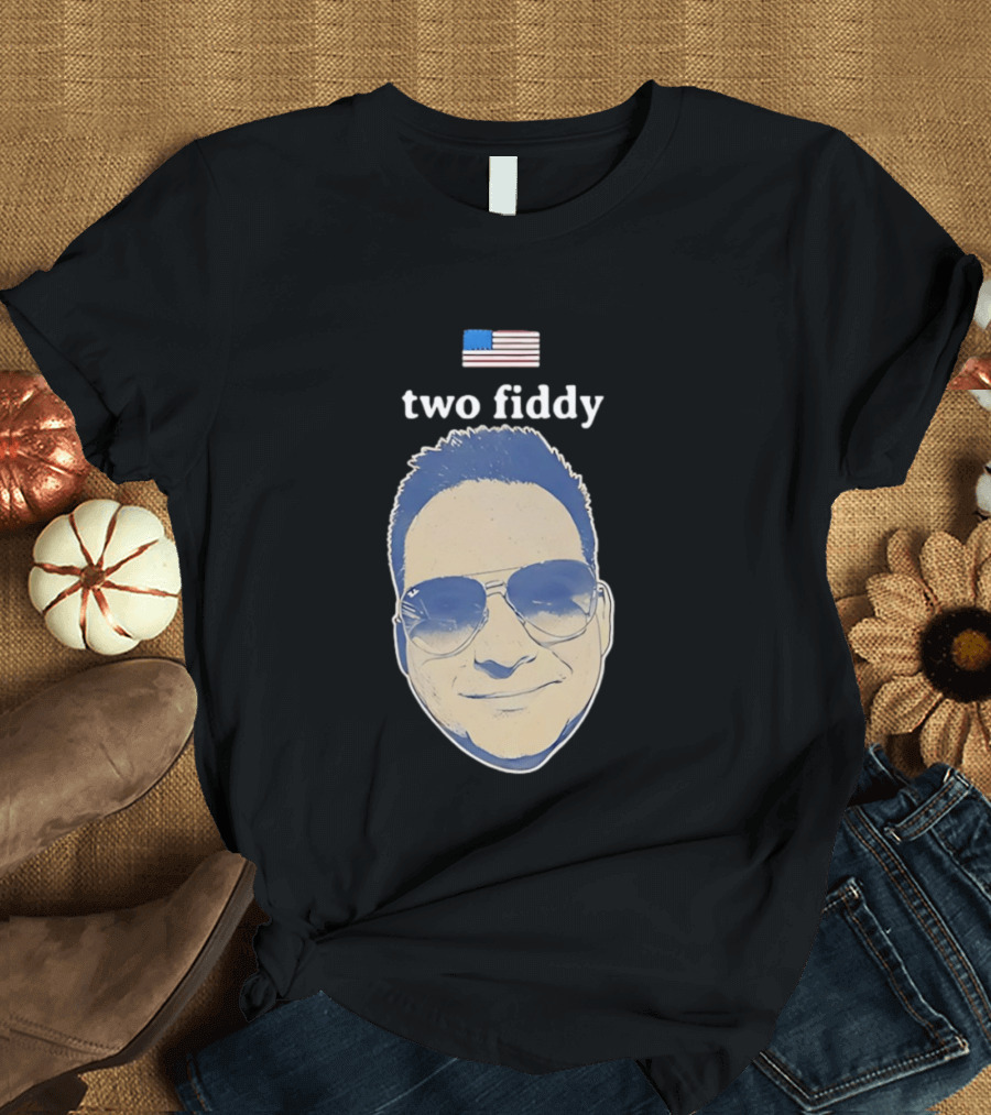 Two Fiddy Jeremy Robinson Face With Sunglasses American Flag T-Shirt