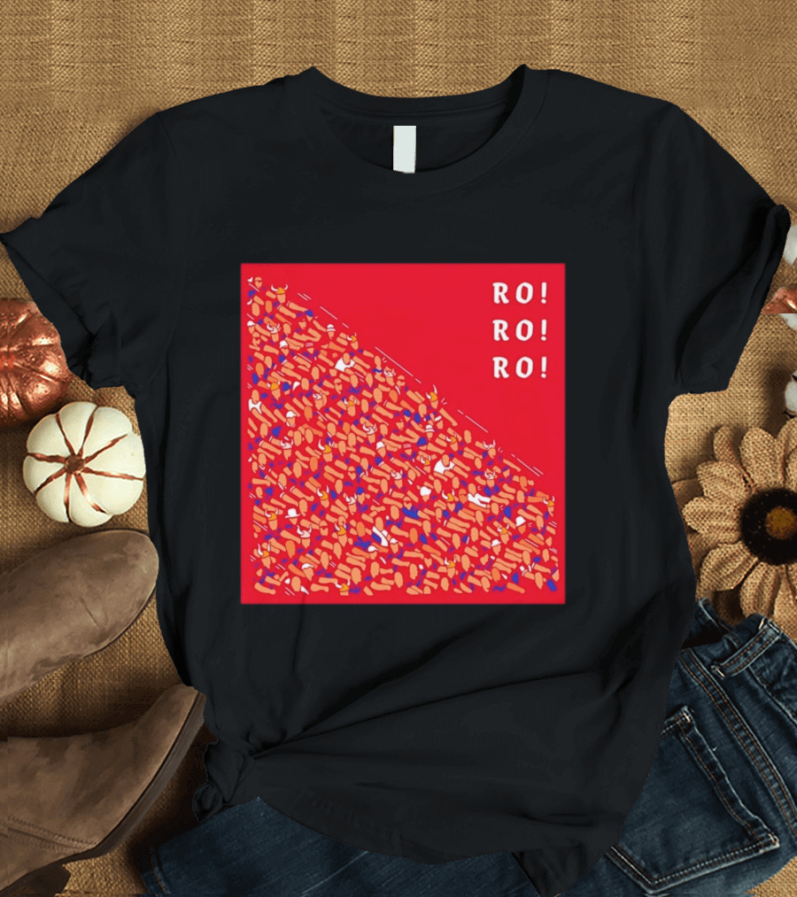 Ro Ro Ro Viking Helmet Crowd Art Red T-Shirt