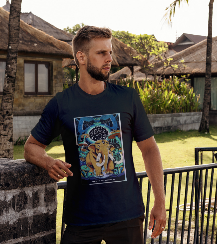 Electric Forest June 25 28 2026 Rothbury MI Elephant Blue Owl Psychedelic Mushrooms T-Shirt