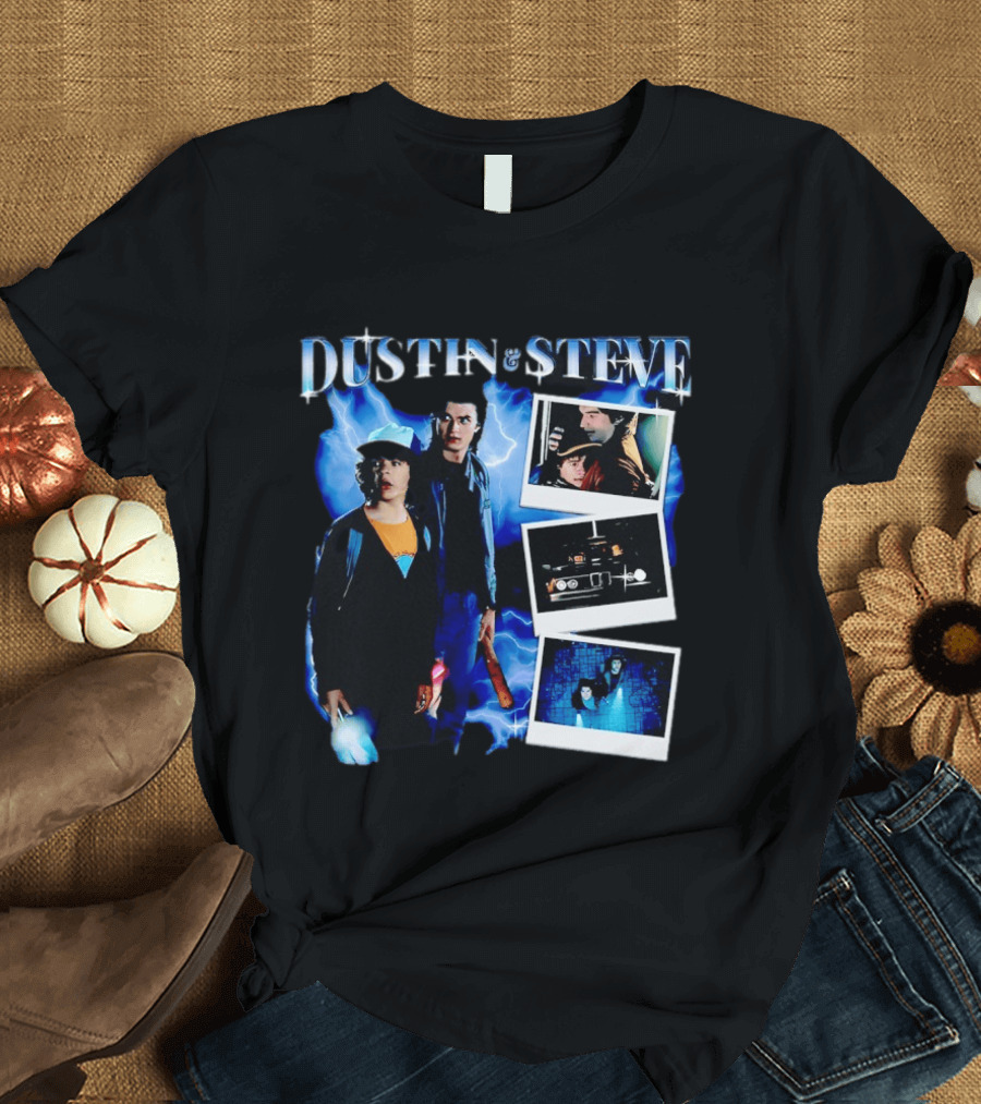 Dustin Steve Polaroid Photos Lightning T-Shirt