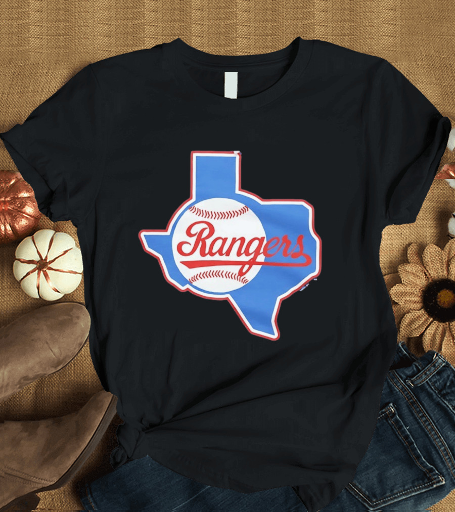 Texas Rangers Baseball Cursive Script Texas State T-Shirt