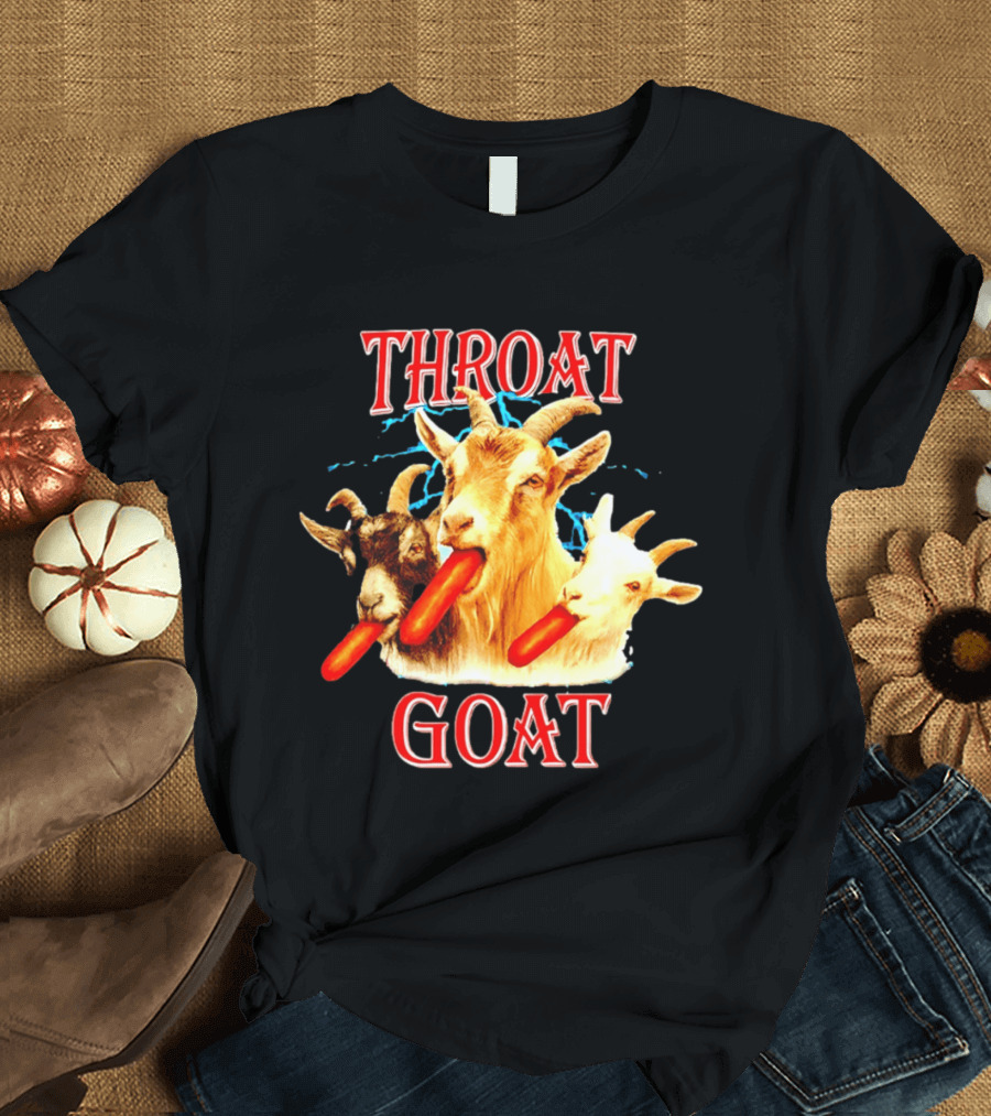 Throat Goat Hot Dog Eating Goats Meme Humor T-Shirt