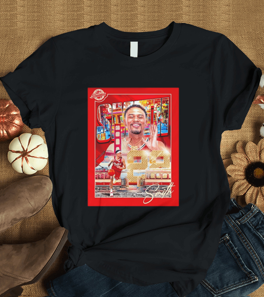 Tyrus Smith Diablos Rojos 24 Basketball San Francisco Bridge T-Shirt