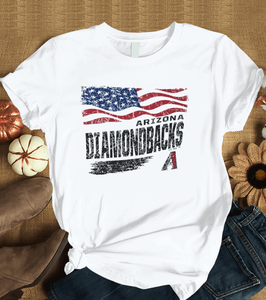 Arizona Diamondbacks Waving American Flag Fourth Of July Celebration T-Shirt