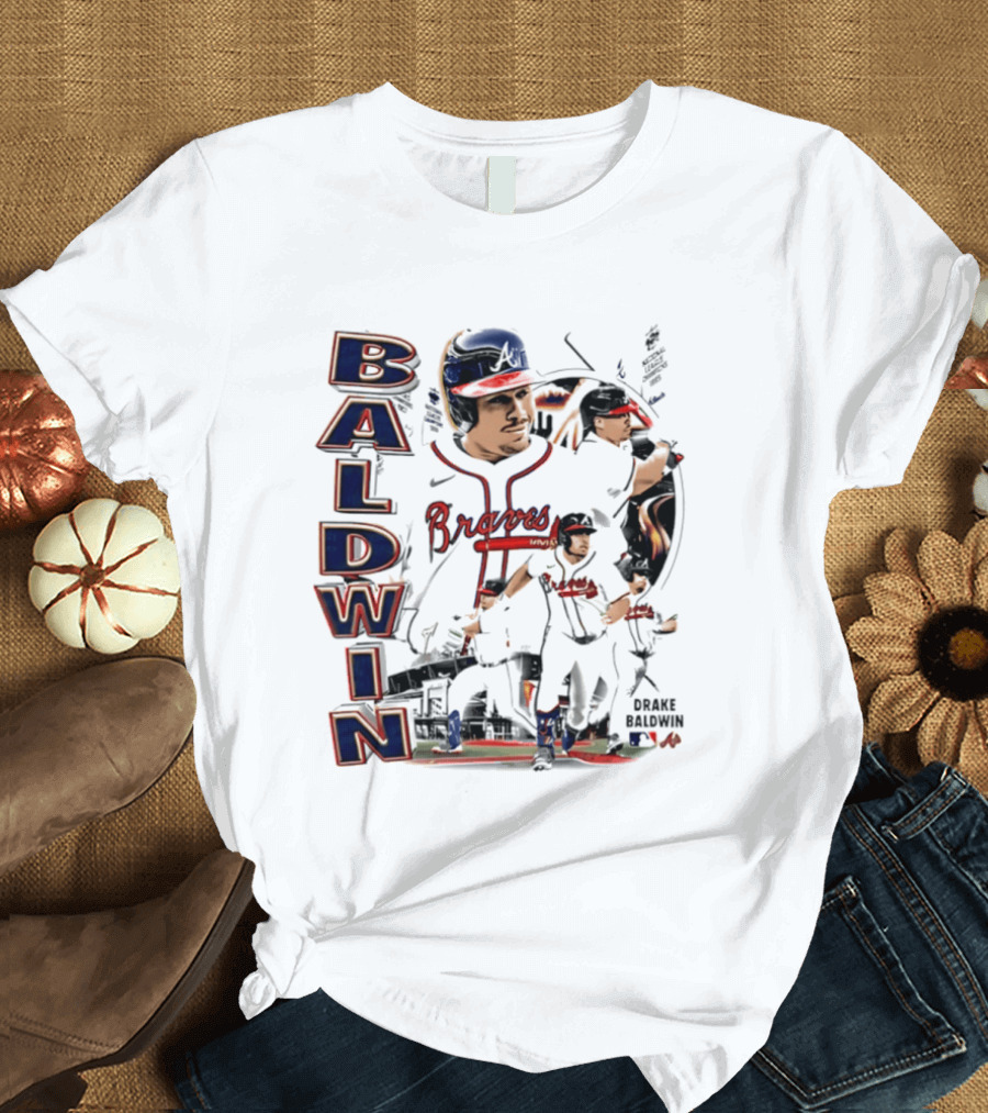 Atlanta Braves Baldwin 90s Bootleg Collage T-Shirt