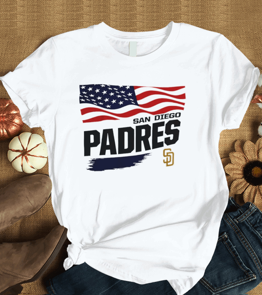 San Diego Padres American Flag SD T-Shirt