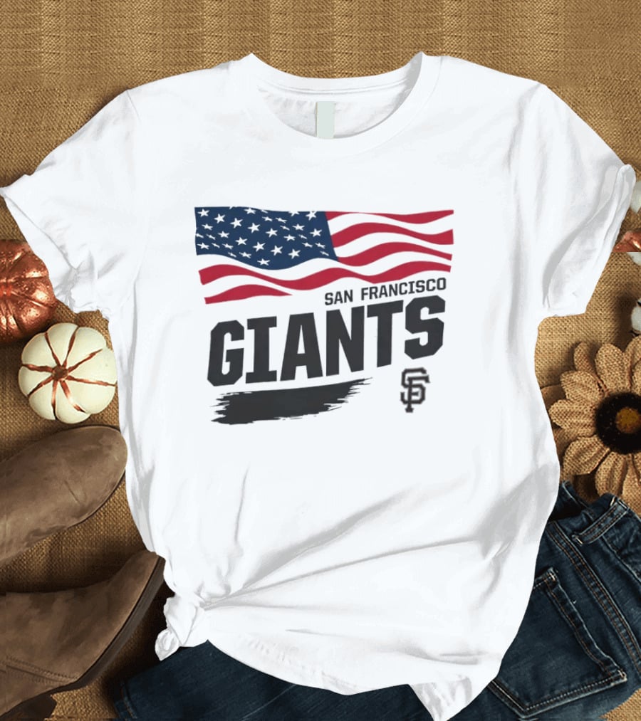 San Francisco Giants American Flag SF Baseball T-Shirt