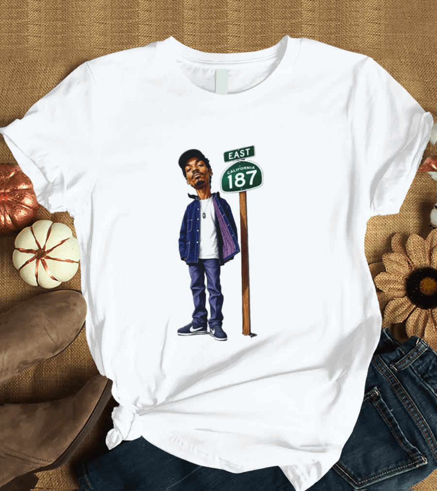 Snoop Dogg California 187 East Sign West Coast Hip Hop T-Shirt