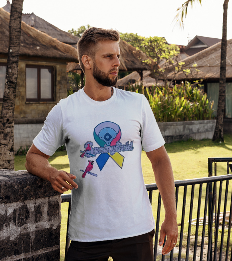 Springfield Cardinals Awareness Ribbon Baseball Team Unity T-Shirt